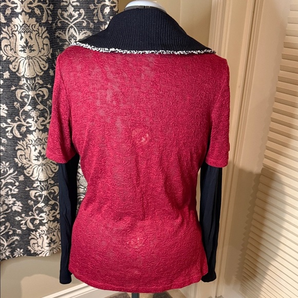 Zoe Sweater Red and Black Women's - Picture 3 of 10